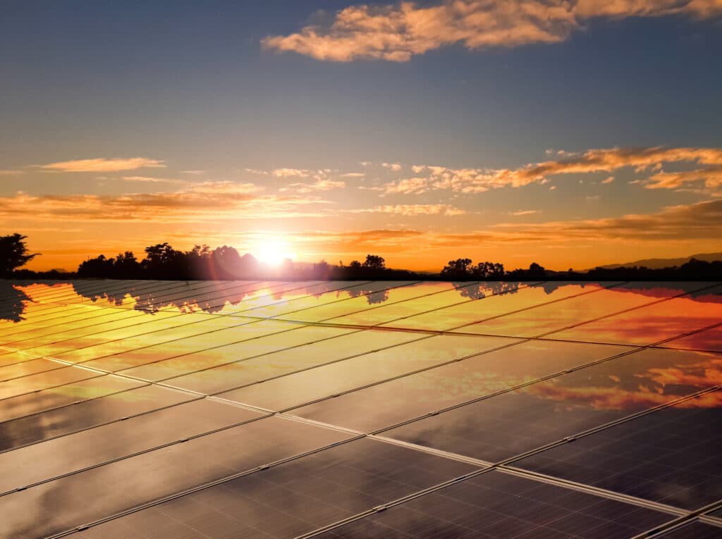Sonnenuntergang Solarmodule